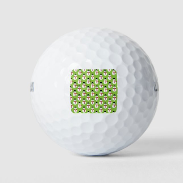 Christmas Snowmen Pattern Golf Balls (Front)
