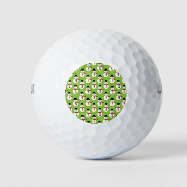 Christmas Snowmen Pattern Golf Balls (Front)