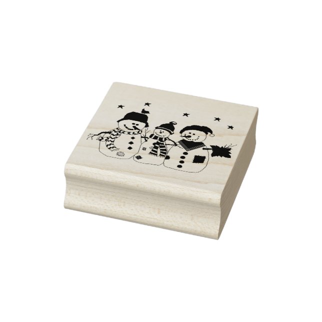 Christmas Snowmen Rubber Stamp (Stamp)