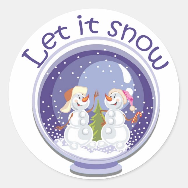 christmas snowmen snowglobe Stickers (Front)