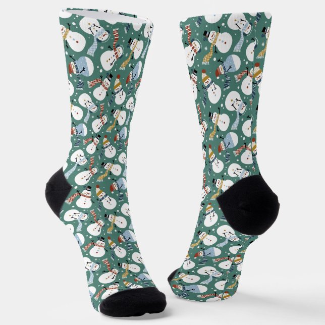 Christmas Snowmen Socks (Angled)