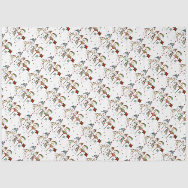 Christmas Snowmen Tissue Paper (Front)