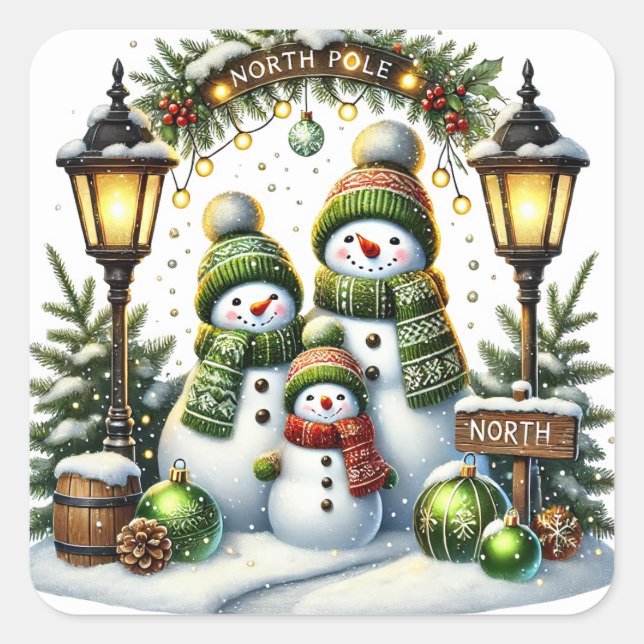 Christmas Snowpeople Stickers (Front)