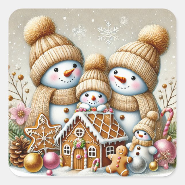Christmas Snowpeople Stickers (Front)