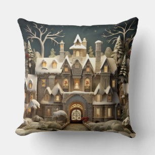 Christmas Snowy Manor Storybook Wonderland Cushion