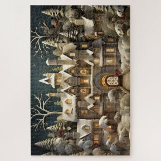 Christmas Snowy Manor Storybook Wonderland Jigsaw Puzzle