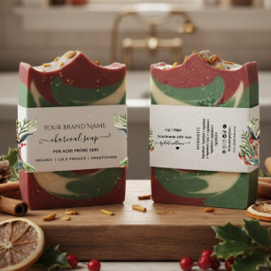  Christmas Soap Belly Band Soap Packaging Invitation Belly Band