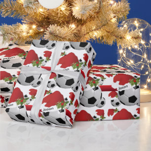 Christmas Soccer Ball DIY Text Wrapping Paper
