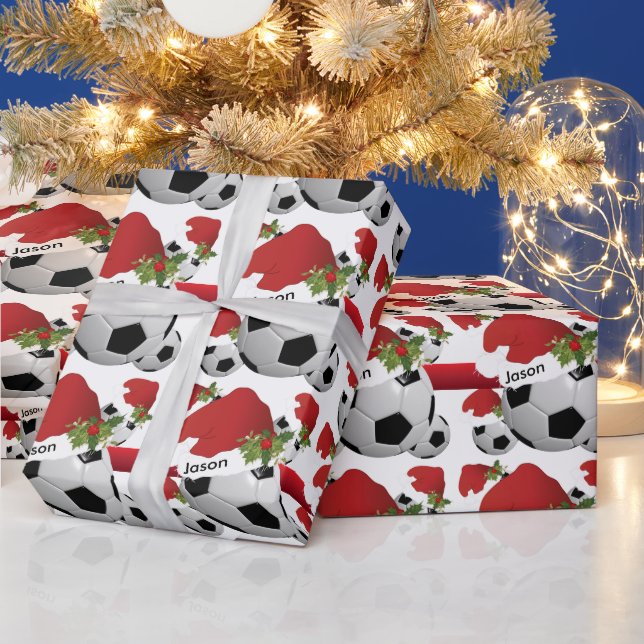Christmas Soccer Ball | DIY Text Wrapping Paper (Holidays)