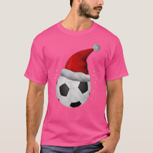 Christmas Soccer Ball Santa Hat Funny Sport Xmas B T-Shirt