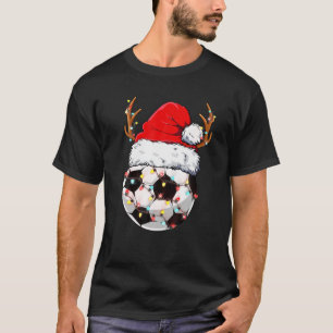 Christmas Soccer Ball Santa Hat Funny Sport Xmas B T-Shirt
