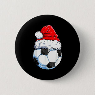 Christmas Soccer Ball Santa Hat Funny Srts Xmas Bo 6 Cm Round Badge