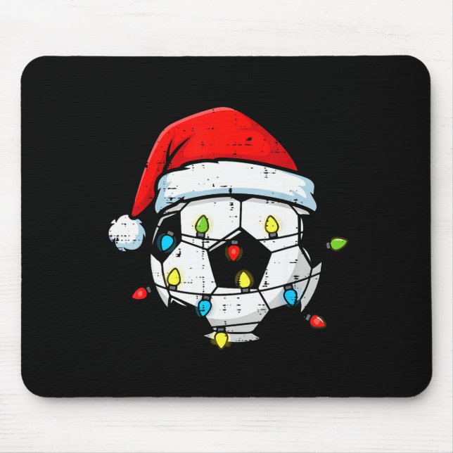 Christmas Soccer Ball Santa Xmas Football Srt Men  Mouse Pad (Front)