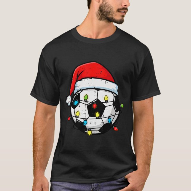 Christmas Soccer Ball Santa Xmas Football Srt Men  T-Shirt (Front)