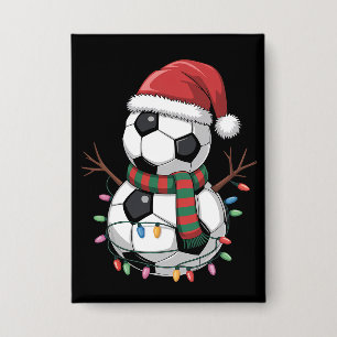 Christmas Soccer Ball Snowman Lights Santa Hat