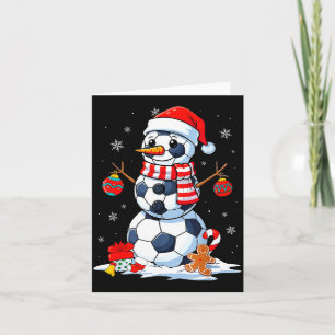 Christmas Soccer Ball Snowman Xmas Football Boys K Thank You Card