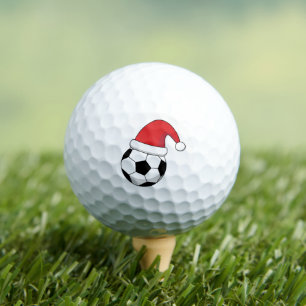 Christmas Soccer Ball With Santa Claus Hat