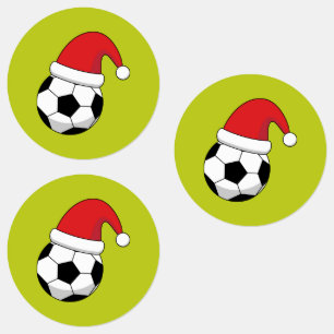 Christmas Soccer Ball With Santa Claus Hat