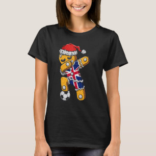 Christmas Soccer Boy Dabbing Gingerbread England F T-Shirt