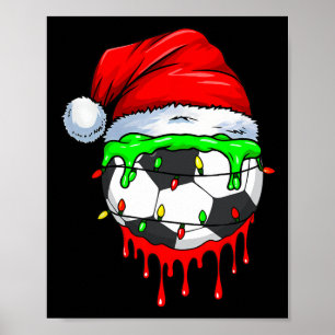 Christmas Soccer Drip For Boys Ice Cream Drip Poster