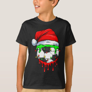 Christmas Soccer Drip For Boys Ice Cream Drip  T-Shirt