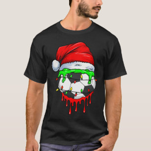 Christmas Soccer Drip For Boys Ice Cream Drip T-Shirt