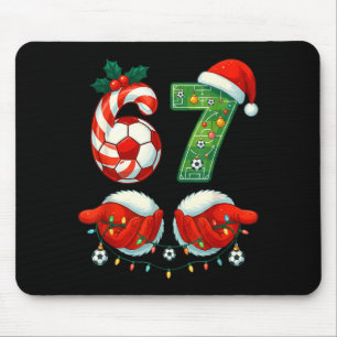 Christmas Soccer Drip Number 67 Boys Soccer Player Mouse Pad