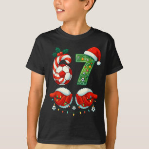 Christmas Soccer Drip Number 67 Boys Soccer Player T-Shirt
