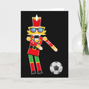 Christmas Soccer Flossing Nutcracker Gifts Card