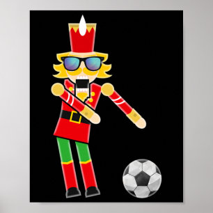 Christmas Soccer Flossing Nutcracker Gifts  Poster