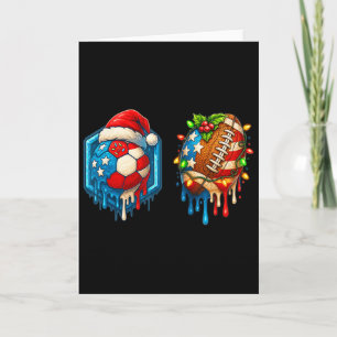 Christmas Soccer Footbyll Drip Us Flag Ice Cream D Card