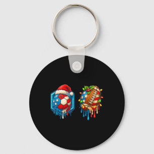 Christmas Soccer Footbyll Drip Us Flag Ice Cream D Key Ring
