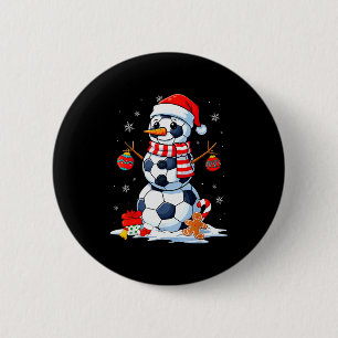 Christmas Soccer Funny Snowman Men Boys Kids  6 Cm Round Badge