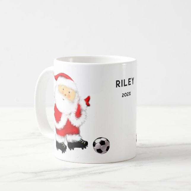 Christmas Soccer gift Coffee Mug (Front Left)