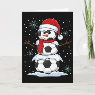 Christmas Soccer Ll Funny Snowman Xmas Pyjamas Men Card