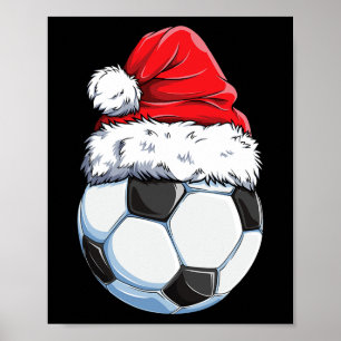 Christmas Soccer Ll Santa Hat Funny Sports Xmas Bo Poster