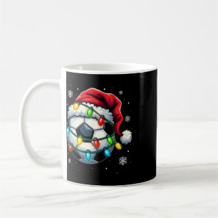Christmas Soccer Ll Santa Hat Xmas Lights Funny Me Coffee Mug