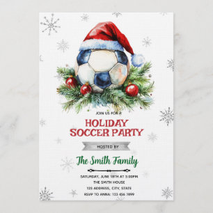 Christmas soccer party invitation