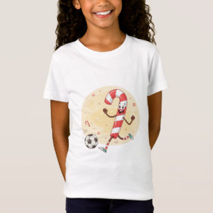 Christmas Soccer Player Candy Cane T-Shirt