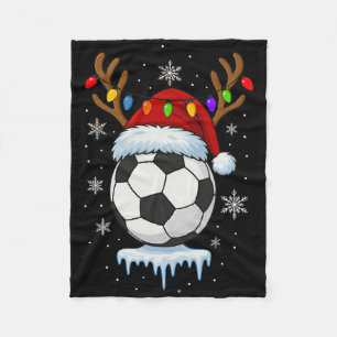 Christmas Soccer Reindeer  Fleece Blanket