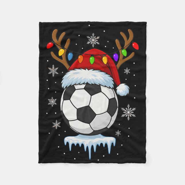 Christmas Soccer Reindeer  Fleece Blanket (Front)