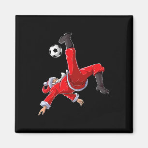 Christmas Soccer Santa Funny Bicycle Kick Magnet