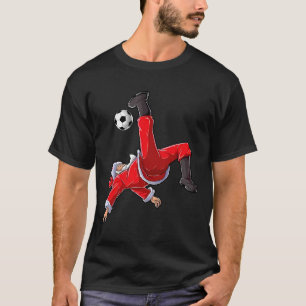 Christmas Soccer Santa Funny Bicycle Kick  T-Shirt