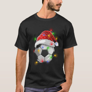 Christmas Soccer Santa Hat Ball Xmas T-Shirt