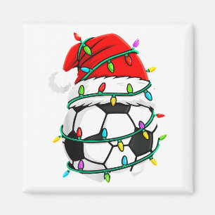 Christmas Soccer Santa Hat Lights Santa Srts Xmas  Magnet