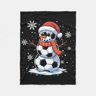 Christmas Soccer Snowman Christmas Women Men Kids  Fleece Blanket