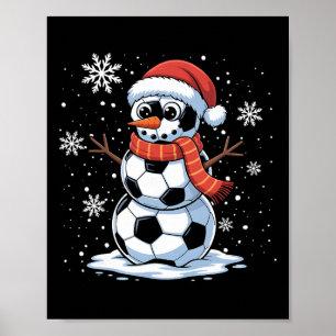 Christmas Soccer Snowman Christmas Women Men Kids Poster