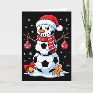 Christmas Soccer Snowman Santa Hat Xmas Pyjamas Me Card