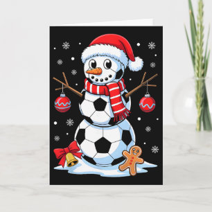 Christmas Soccer Snowman Santa Hat Xmas Pyjamas Me Card