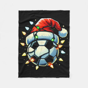 Christmas Soccer Xmas Santa Soccer Lover Men Boys  Fleece Blanket